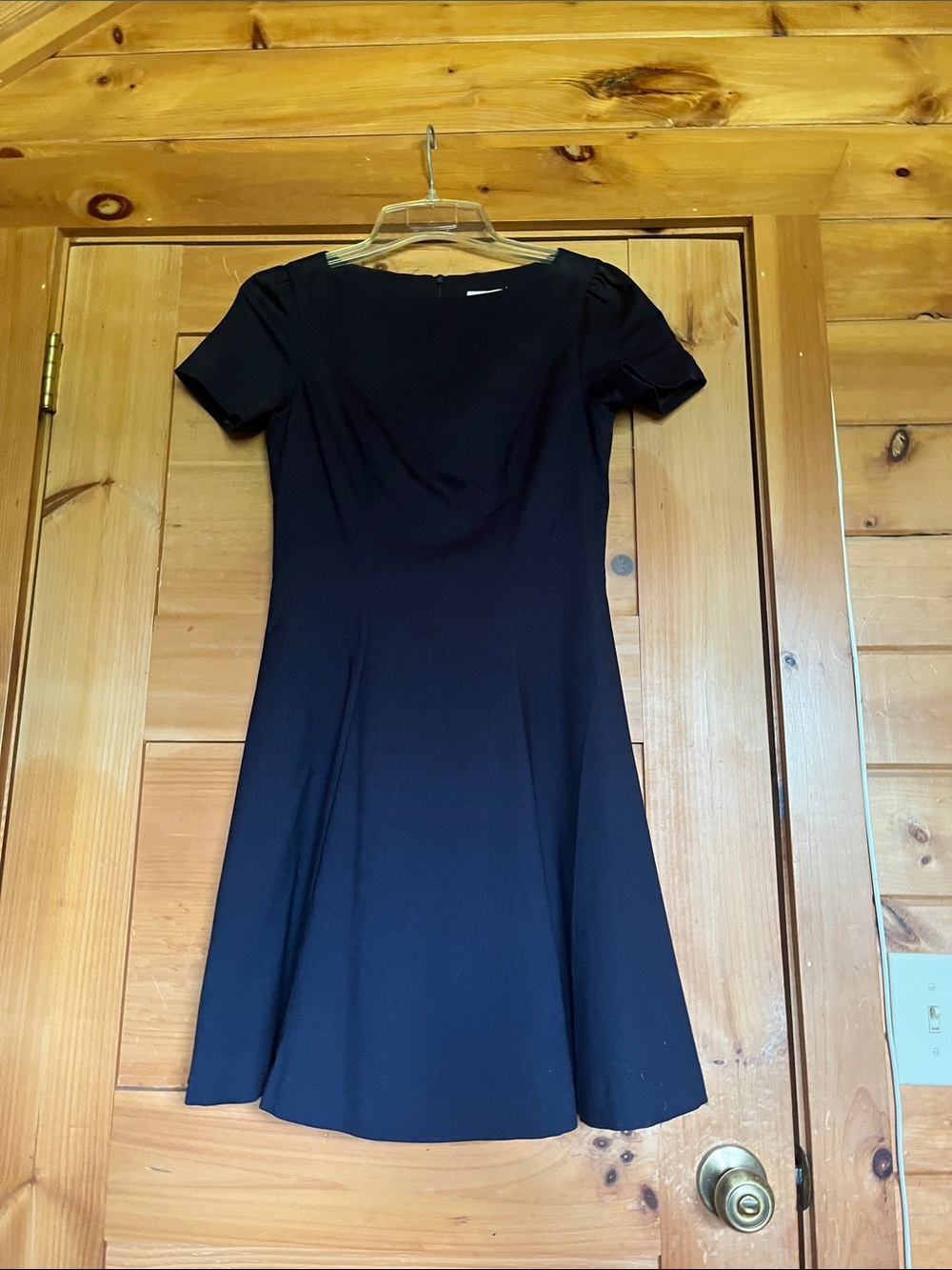 H&M Black Short Sleeve Fit-and-Flare Mini Dress